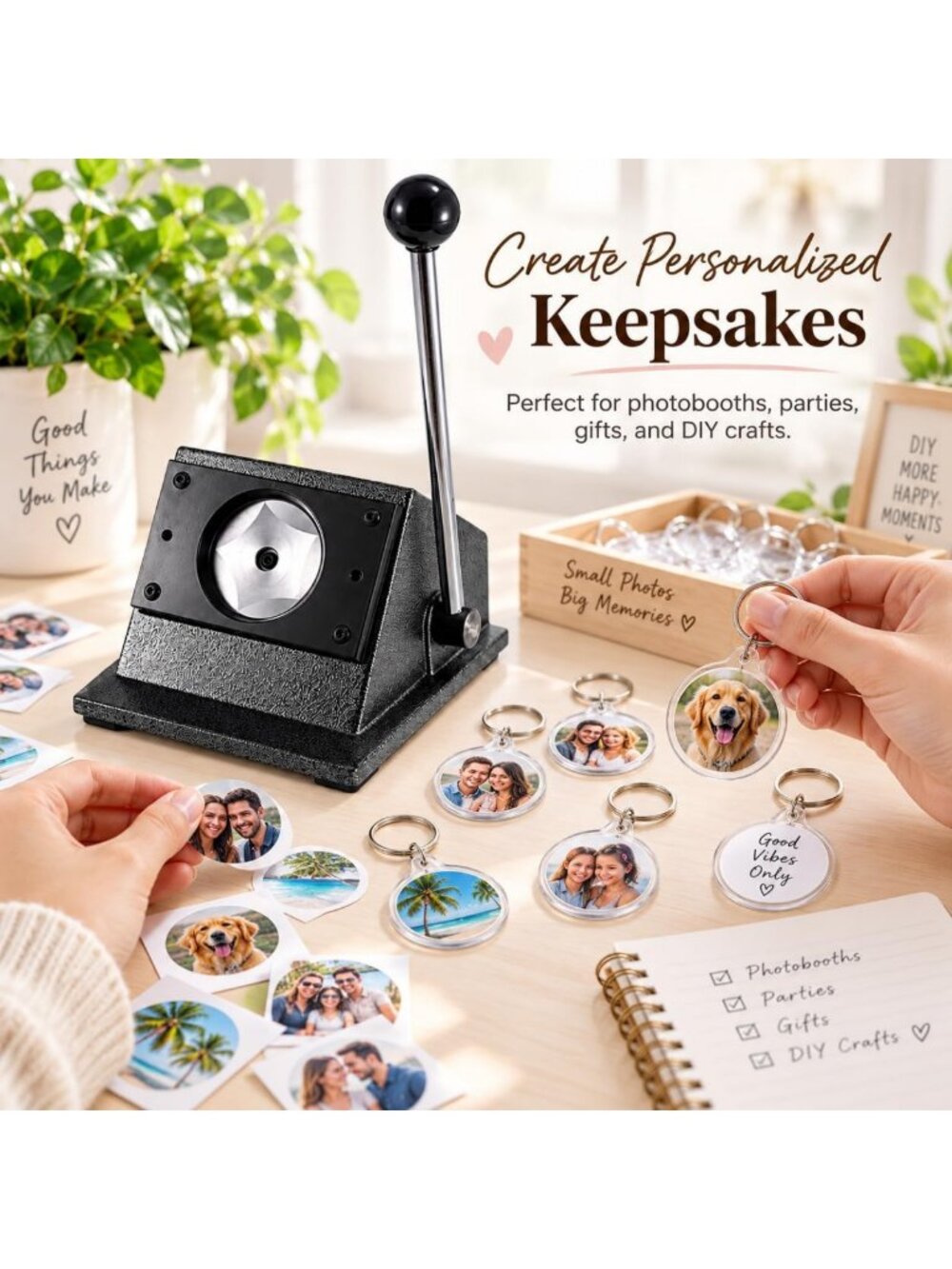 Photo Booth Keychain Cutter Kit - DIY Button Keychain Maker for Memories - Picture 6 of 7